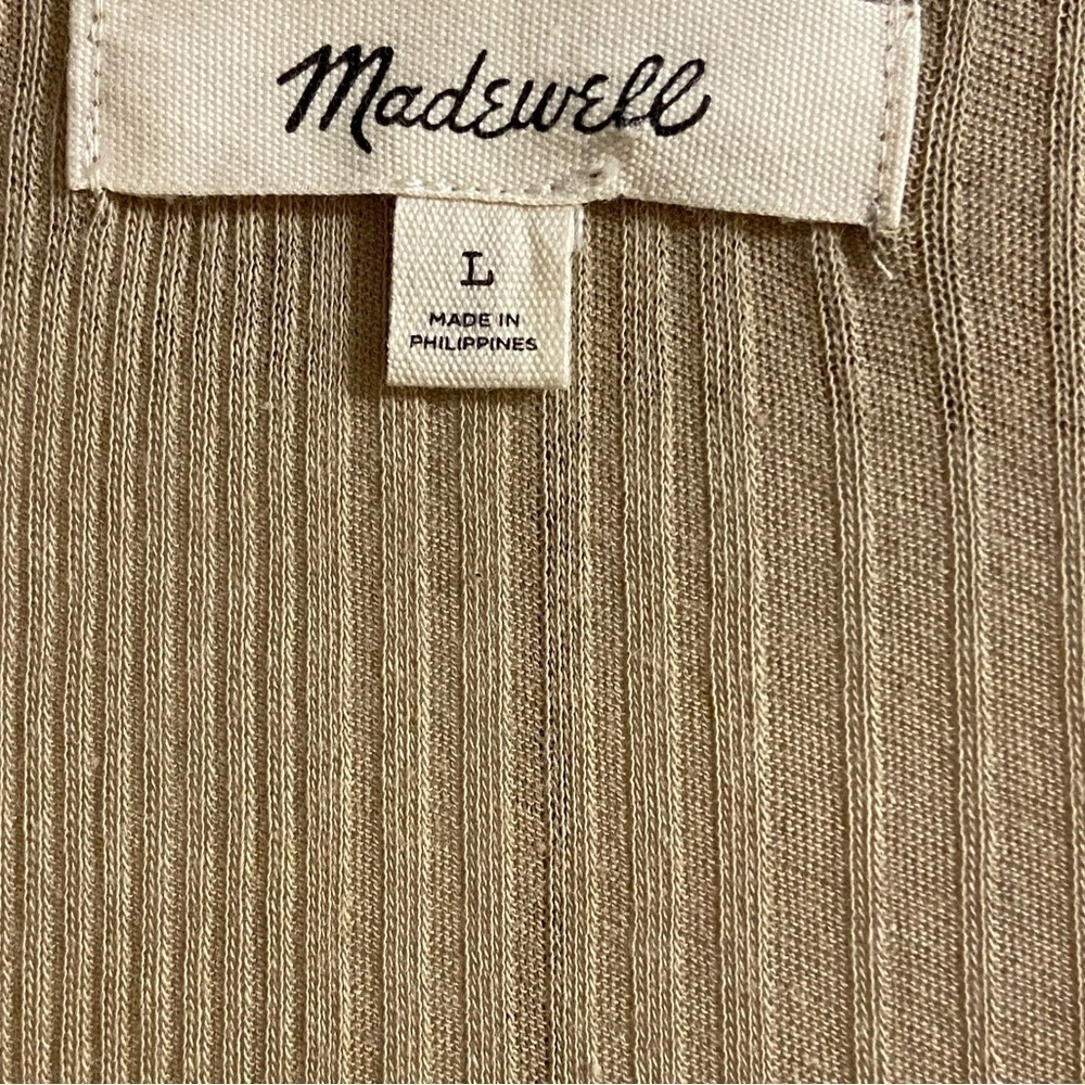 Madewell Khaki Variegated Polo Shirt Large - Picture 7 of 7